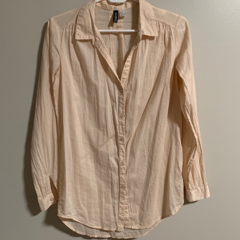 100% Cotton Peach H&M Button Down Blouse